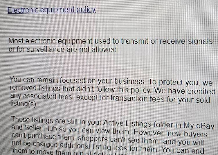 eBay Has Ended Most Of Our Radio Listings